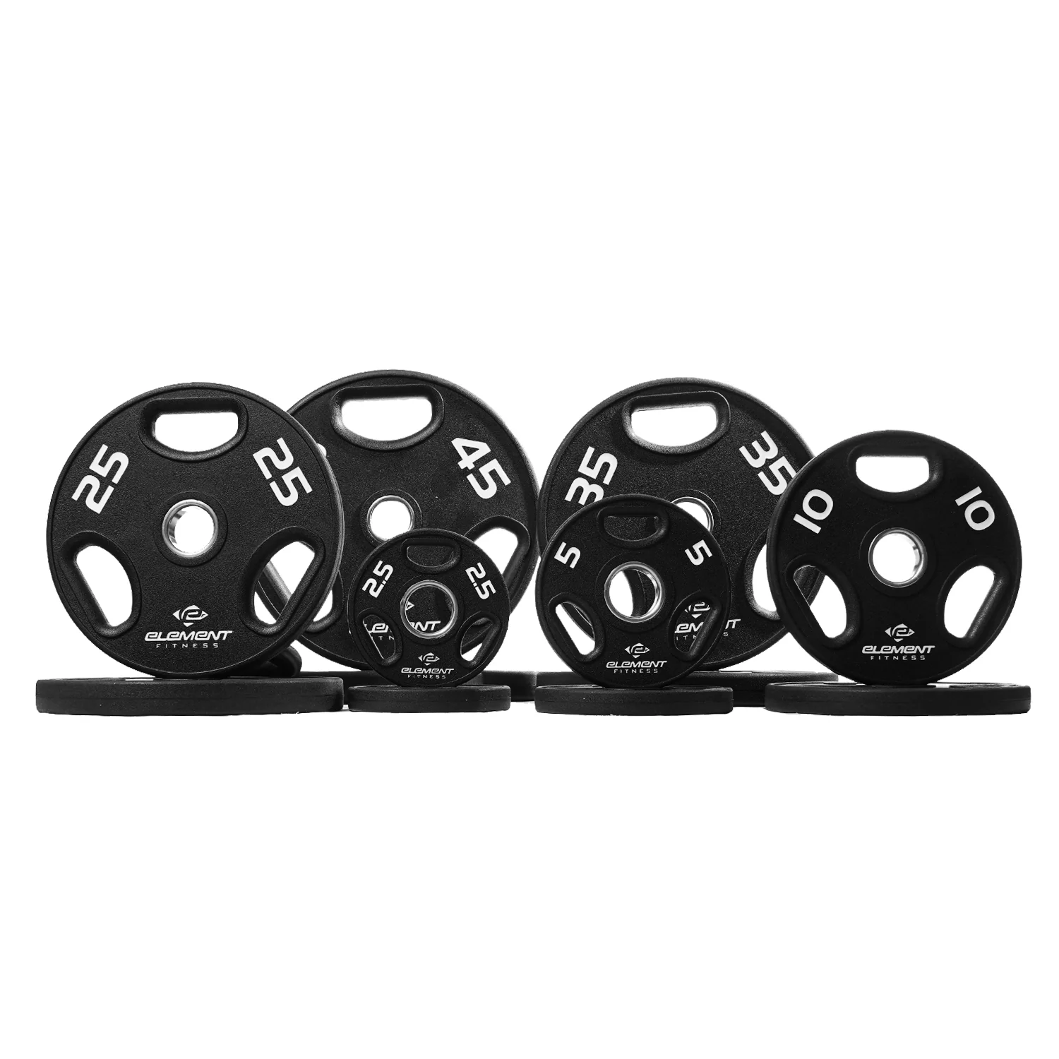 Element Fitness - 300lb Virgin Rubber Olympic Pro Plate Set with ECO Bar Kit - Image 11