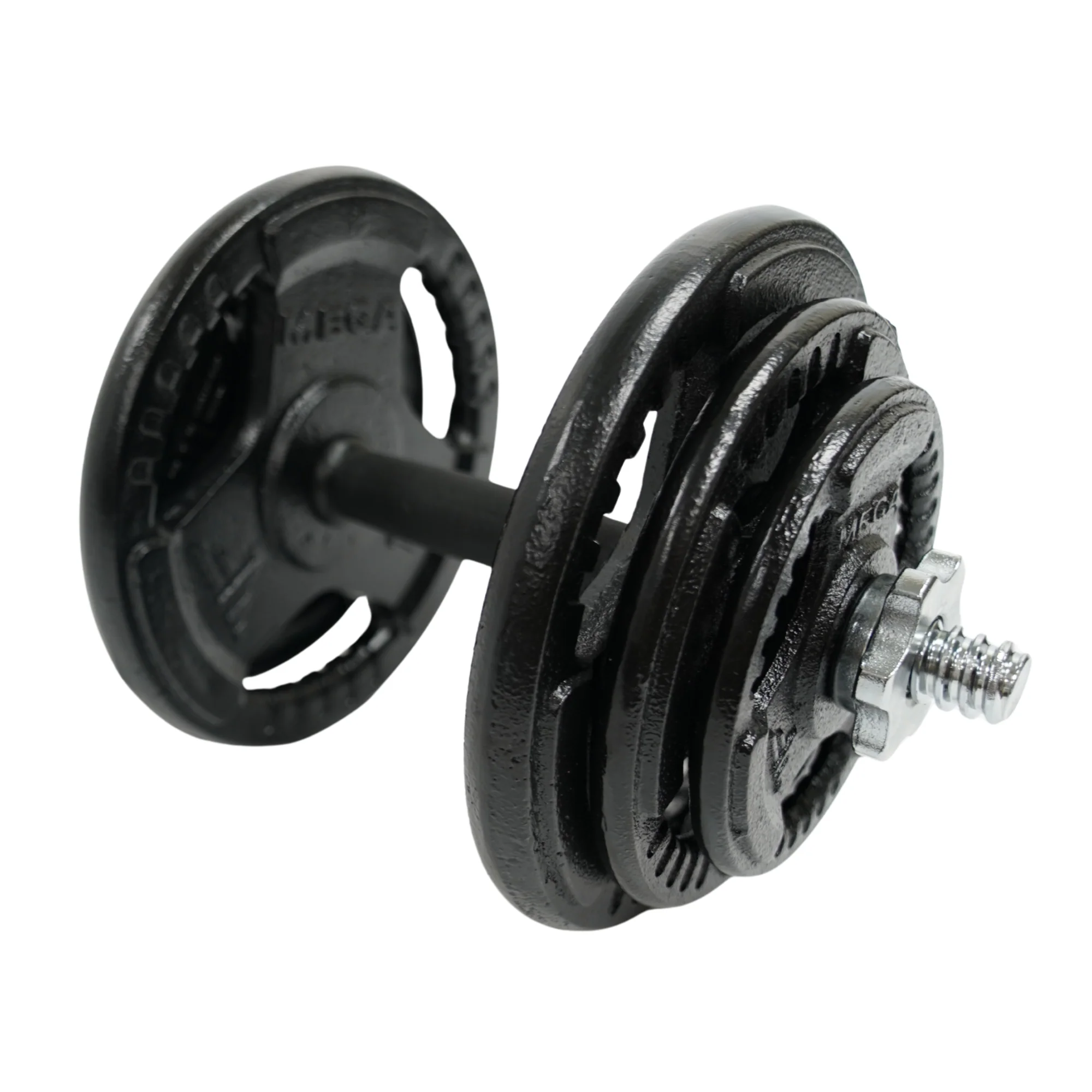 Mega Fitness - 1" Standard Steel Plate 80lbs Dumbbells Set - Image 3