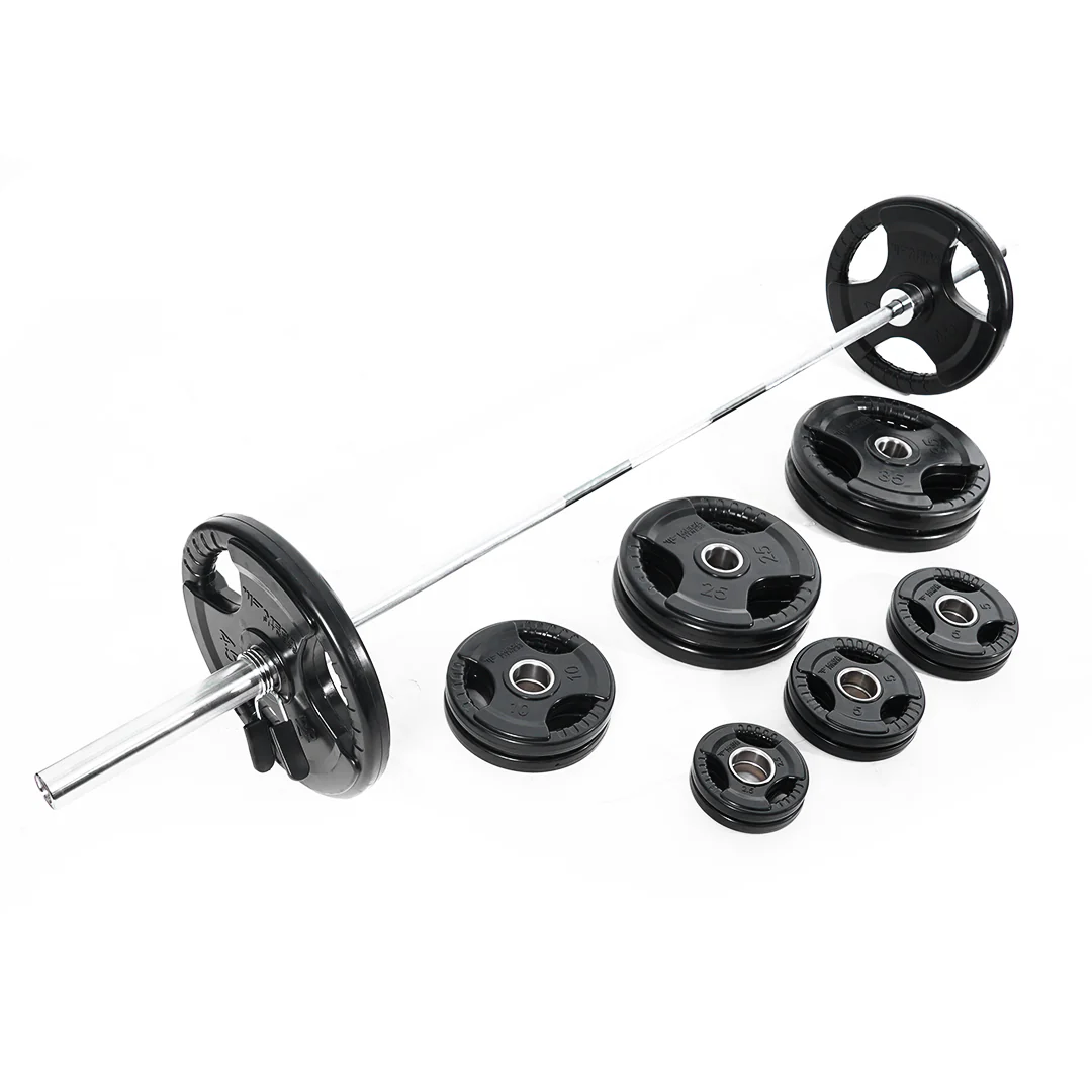 Mega Fitness - Rubber Olympic 300lbs Plate Set - Image 6